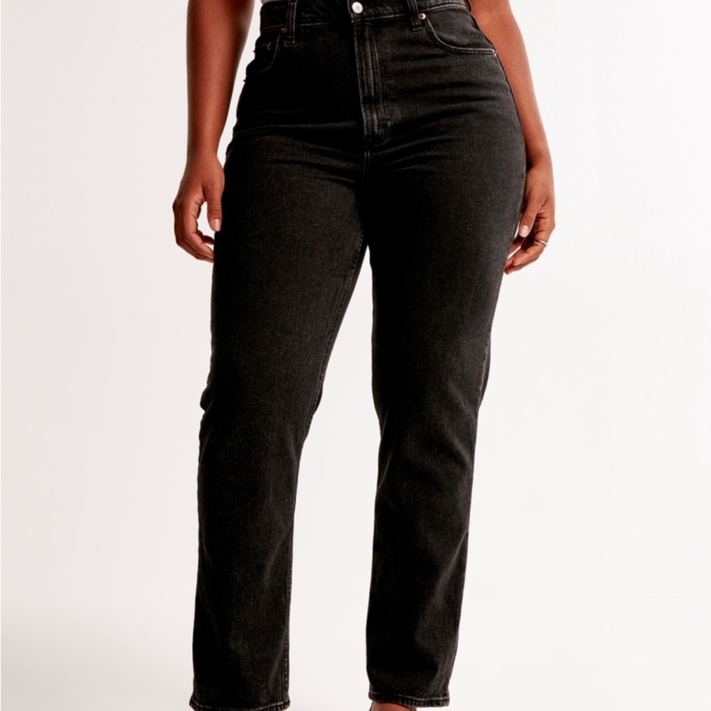 A&F curve love ultra high rise ankle straight jean